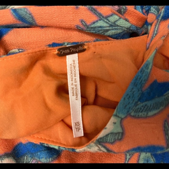 Free People Floral Ruffle Strap Mini Dress Size XS - Picture 8 of 10